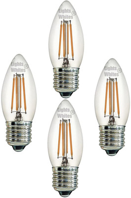Lights Whites 4 W Basic Candle E26 LED Bulb(Yellow, Pack of 4)