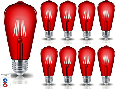 HBX 4 W Glare Reduction Decorative E26, E27 LED Bulb(Red, Pack of 9)
