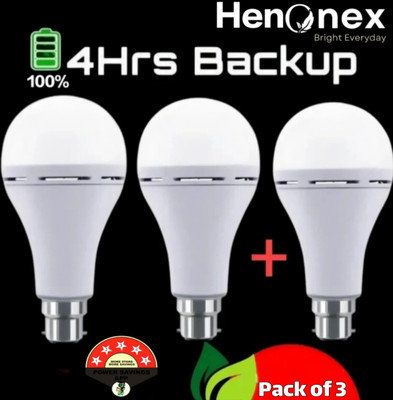 Henonex 12 W Inverter Standard B22 Inverter Bulb(White, Pack of 3)