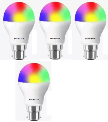 Brightstar 9 W Basic Round B22 LED Bulb(Multicolor, Pack of 4)