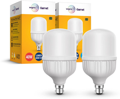 Wipro 40 W Basic Standard B22 LED Bulb(White, Pack of 2)
