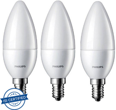PHILIPS 2.7 W Basic Candle E14 LED Bulb(Yellow, Pack of 3)