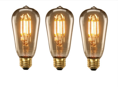 HBX 4 W Basic Decorative E26, E27 LED Bulb(Gold, Pack of 3)