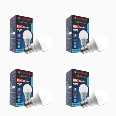 ANCHOR 9 W Basic Standard B22 LED Bulb(White, Pack of 4)