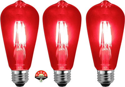 OLIPS 4 W Glare Reduction Capsule E26, E27 Decorative Bulb(Red, Pack of 3)