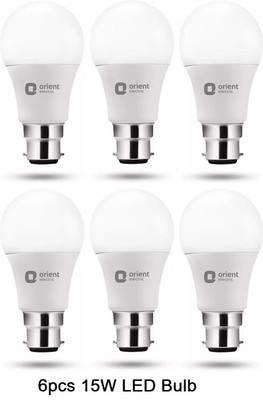 ORIENT 15 W Basic Standard B22 LED Bulb(White, Pack of 6)
