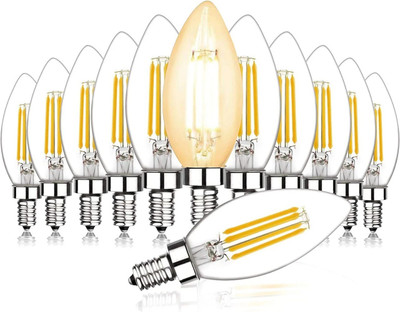Deamflum 4 W Basic Candle E14 LED Bulb(Yellow, Pack of 12)