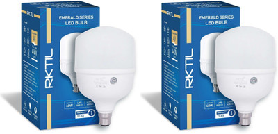 RKTIL 40 W Basic Standard B22 LED Bulb(White, Pack of 2)