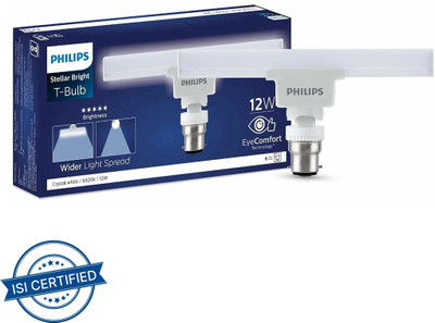 PHILIPS 12 W Basic T-Bulb B22 LED Bulb(White)