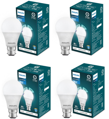 PHILIPS 9 W Basic Standard B22 LED Bulb(White, Pack of 4)