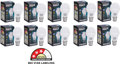 HENONIX 9 W Basic Round B22 LED Bulb(White, Pack of 10)