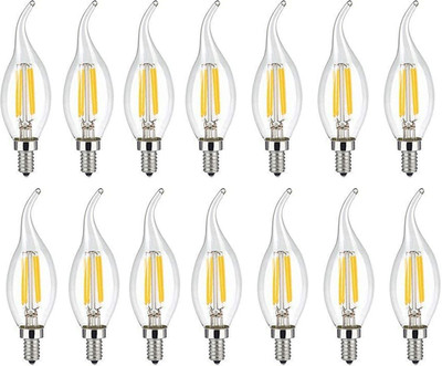 Deamflum 3.5 W Basic Candle E14 Decorative Bulb(Yellow, Pack of 12)