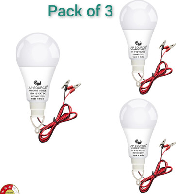 AP Source 15 W Basic Round 2 Pin LED Bulb(White, Pack of 3)