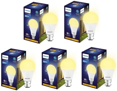 PHILIPS 22 W Round B22 LED Bulb(Yellow, Pack of 5)