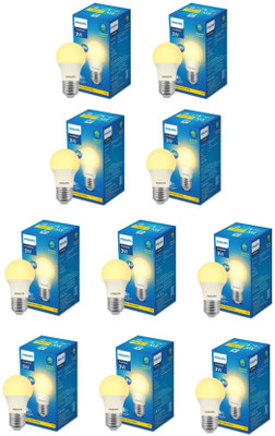 PHILIPS 3 W Basic Round E27 LED Bulb(Yellow, Pack of 10)