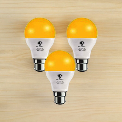mg lights 5 W Basic Standard B22 LED Bulb(Yellow, Pack of 3)
