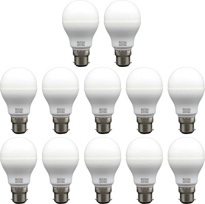 LAZYwindow 9 W Round B22 LED Bulb(White, Pack of 12)