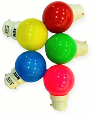 ADM 0.5 W Basic Round B22 LED Bulb(Red, Pack of 10)