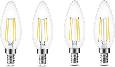 vibunt 4 W Basic Candle E14 LED Bulb(Yellow, Pack of 4)