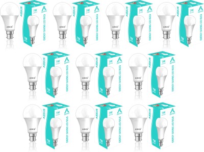 ARKIS 7 W Standard B22 LED Bulb(White, Pack of 10)