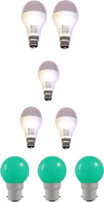 Techvolta 0.5 W, 12 W Basic Round B22 LED Bulb(White, Pack of 8)