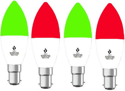 rino 4 W Basic Standard B22 LED Bulb(Multicolor, Pack of 4)