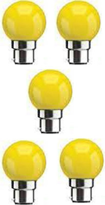 rino 0.5 W Basic Standard B22 LED Bulb(Yellow, Pack of 5)