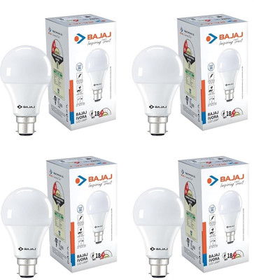 BAJAJ 18 W Basic Standard B22 LED Bulb(White, Pack of 4)