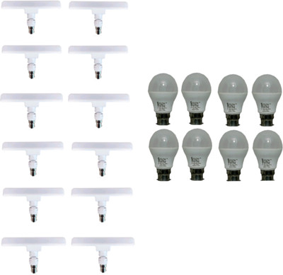 Techvolta 9 W, 10 W Basic Round B22 LED Bulb(White, Pack of 20)