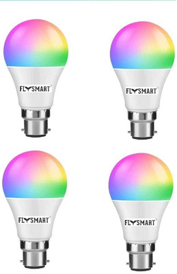 Flysmart 9 W Basic Round B22 D LED Bulb(Multicolor, Pack of 4)