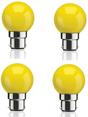 gleam sun enterprises 0.5 W Basic Standard B22 LED Bulb(Yellow, Pack of 4)