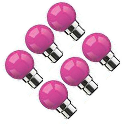 rino 0.5 W Basic Globe B22 LED Bulb(Pink, Pack of 6)