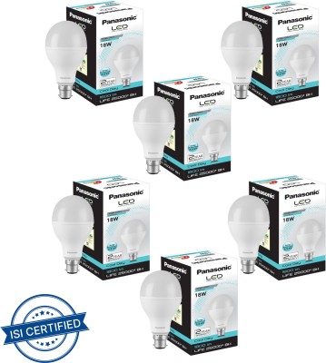 Panasonic 18 W Round B22 LED Bulb(White, Pack of 6)