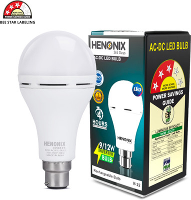 HENONIX 12 W Inverter Round B22 Inverter Bulb(White)