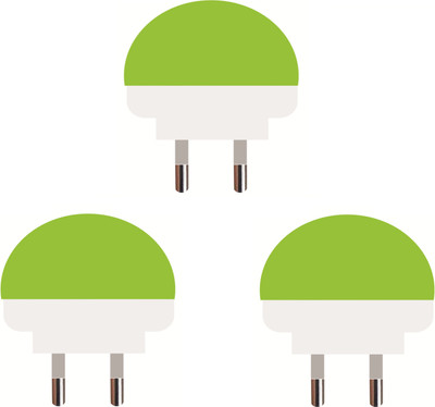 V A VALAK 0.5 W Multi Watt Round B22 LED Bulb(Green, Pack of 3)