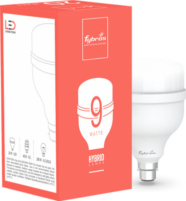 Fybros 9 W Basic Round B22 LED Bulb(White)