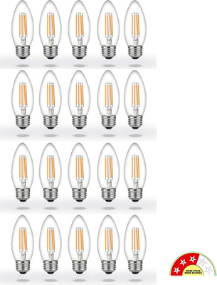 vibunt 4 W Basic Candle E27 LED Bulb(Yellow, Pack of 20)