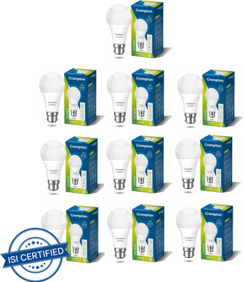 Crompton 12 W Basic Standard B22 LED Bulb(White, Pack of 10)