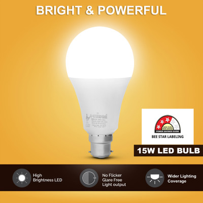 AVINDRA 15 W Basic Round B22 LED Bulb(White)