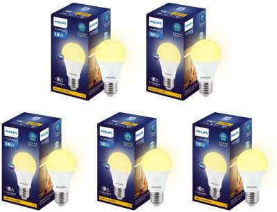 PHILIPS 18 W Round E27 LED Bulb(Yellow, Pack of 5)