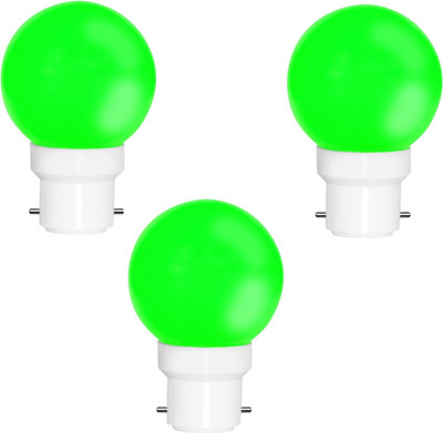 Fybros 0.5 W Basic Decorative B22 LED Bulb(Green, Pack of 3)