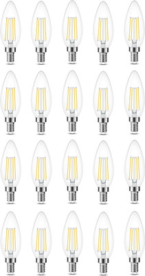 vibunt 4 W Basic Candle E14 LED Bulb(Yellow, Pack of 20)