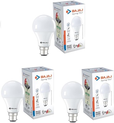 BAJAJ 15 W Standard B22 LED Bulb(White, Pack of 3)
