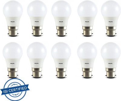 PHILIPS 5 W Basic Round B22 LED Bulb(Yellow, Pack of 10)
