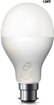NIPSER 12 W Basic Round B22 LED Bulb(White)
