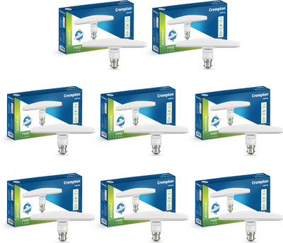 Crompton 10 W Basic T-Bulb B22 LED Bulb(White, Pack of 8)