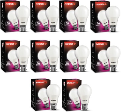 EVEREADY 7 W Standard B22 LED Bulb(White, Pack of 10)