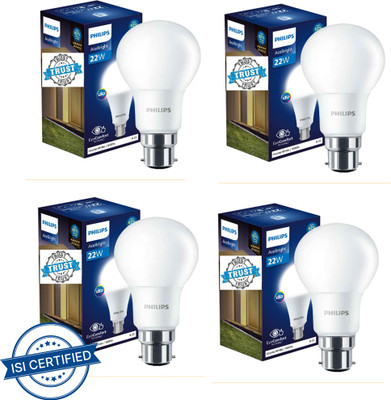 PHILIPS 22 W Basic Round B22 LED Bulb(White, Pack of 4)