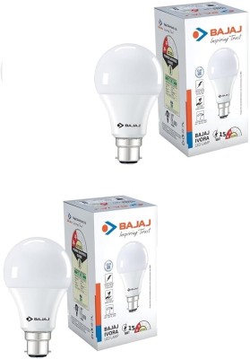 BAJAJ 15 W Standard B22 LED Bulb(White, Pack of 2)