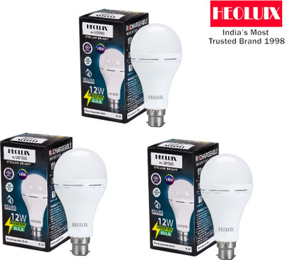 heoluix 12 W Inverter Standard B22 D Inverter Bulb(White, Pack of 3)